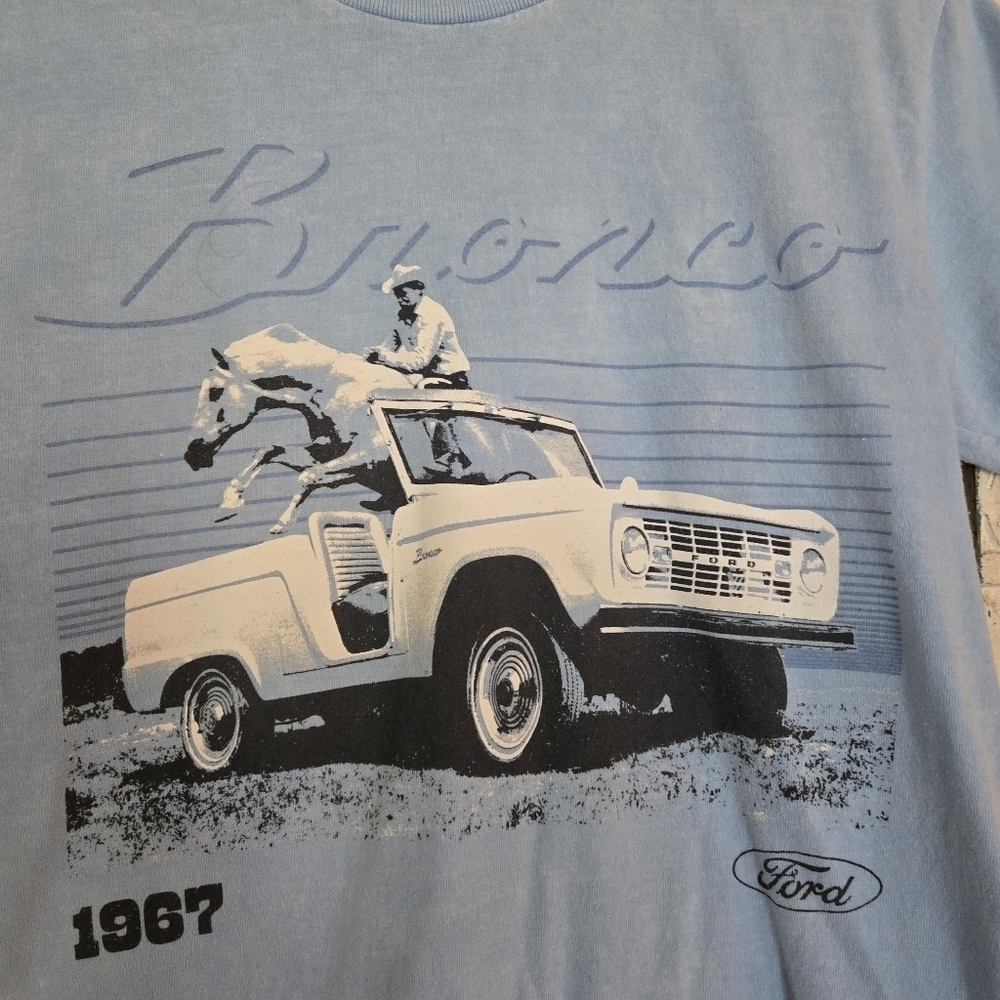 Ford Bronco Graphic Tee Light Blue Size Small Unisex - Picture 2 of 5